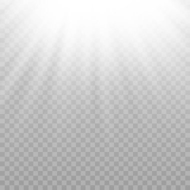 Vektör şeffaf güneş ışığı özel lens flaş efekti. Ön güneş merceği flaşı. Işığın ışığında vektör bulanıklığı.