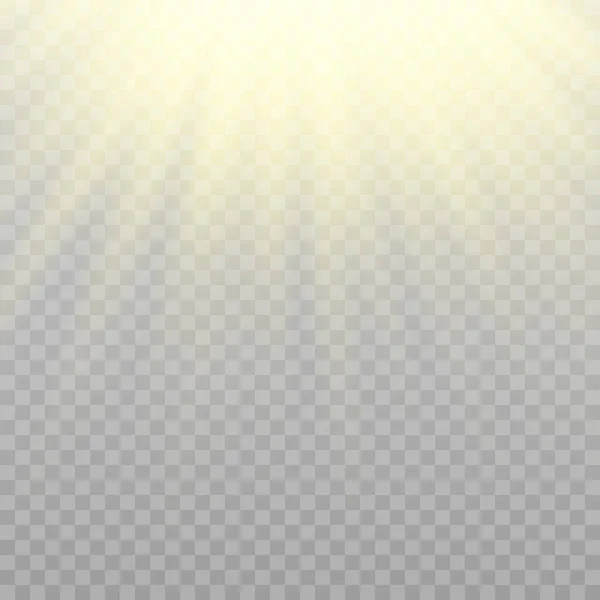 Vector Transparent Sunlight Special Lens Flash Light Effect Front Sun — Stock Vector
