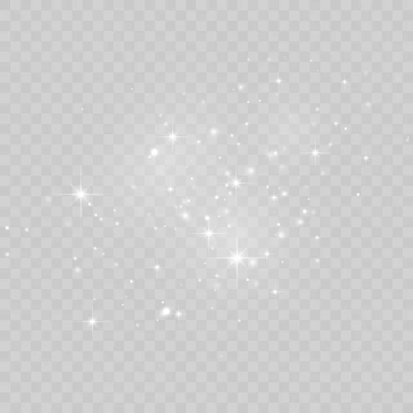 Branco Faíscas Brancas Estrelas Douradas Brilham Com Luz Especial Vector — Vetor de Stock