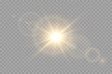 Vektör şeffaf güneş ışığı özel lens flaş efekti. Ön güneş merceği flaşı. Işığın ışığında vektör bulanıklığı.