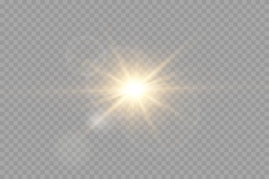Vektör şeffaf güneş ışığı özel lens flaş efekti. Ön güneş merceği flaşı. Işığın ışığında vektör bulanıklığı.
