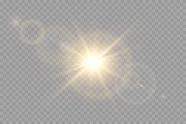 Vektör şeffaf güneş ışığı özel lens flaş efekti. Ön güneş merceği flaşı. Işığın ışığında vektör bulanıklığı.
