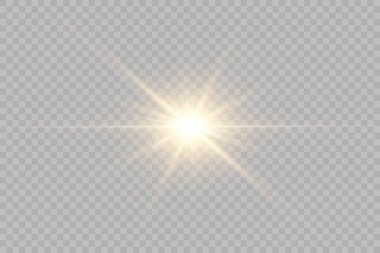 Vektör şeffaf güneş ışığı özel lens flaş efekti. Ön güneş merceği flaşı. Işığın ışığında vektör bulanıklığı.