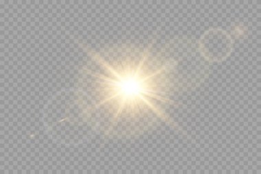 Vektör şeffaf güneş ışığı özel lens flaş efekti. Ön güneş merceği flaşı. Işığın ışığında vektör bulanıklığı.