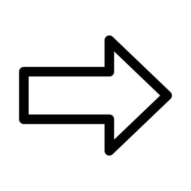 Sağ ok ana hatları simgesi. Mobil konsept ve web tasarımı için sembol, logo illüstrasyonu