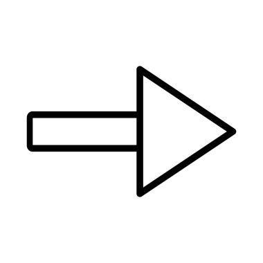 Sağ ok ana hatları simgesi. Mobil konsept ve web tasarımı için sembol, logo illüstrasyonu