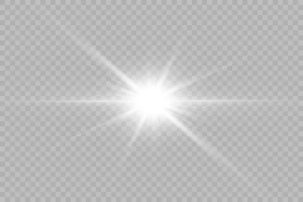 Weißes Glühendes Licht Explodiert Mit Transparentem Licht Coole Effektdekoration Mit — Stockvektor