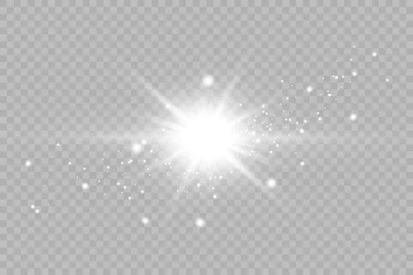 Explosión Explosión Luz Blanca Brillante Con Transparente Decoración Efecto Fresco — Archivo Imágenes Vectoriales