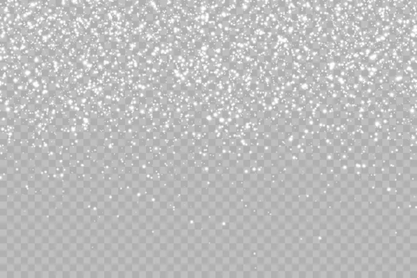 Neige Flocons Neige Sans Couture Réalistes Isolé Sur Fond Transparent — Image vectorielle