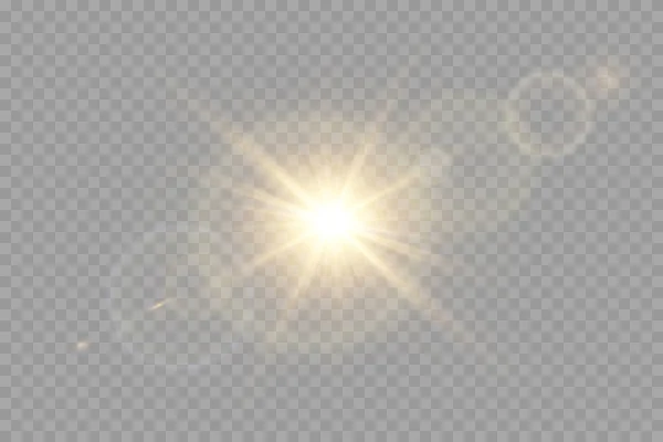 ベクトル透明太陽光特殊レンズフラッシュライト効果 フロントサンレンズフラッシュ 輝きの光の中でベクトルブラー — ストックベクタ