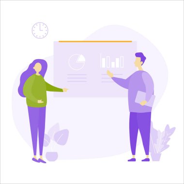 Gençler iş görüşmeleri hakkında konuşuyorlar. Grafik ve diyagramla döndür. 