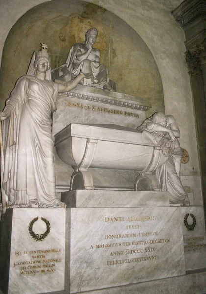 Tumba Dante Allighiere Basílica Santa Croce Florencia Italia — Foto de Stock