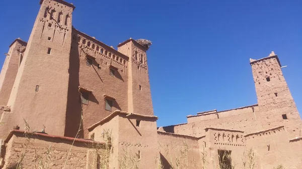 Vista Interior Ait Ben Haddou Marruecos Casas Barro Día Soleado —  Fotos de Stock