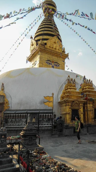 Tempio Swayambhunath Kathmandu Nepal Grande Complesso Religioso — Foto Stock