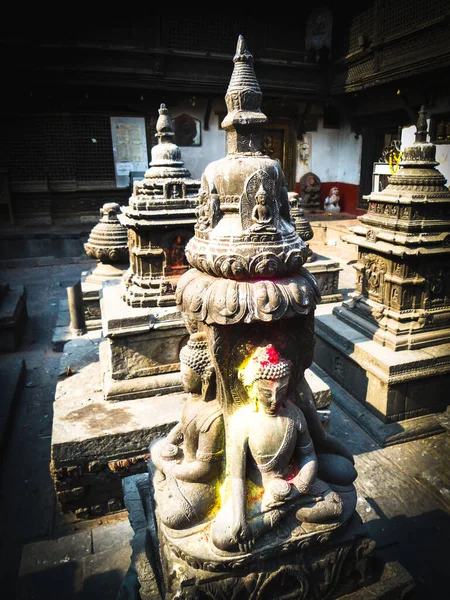 Kompleks Swayambhunath Małą Stupą Buddyjskim Wizerunkiem Nepalu Katmandu — Zdjęcie stockowe