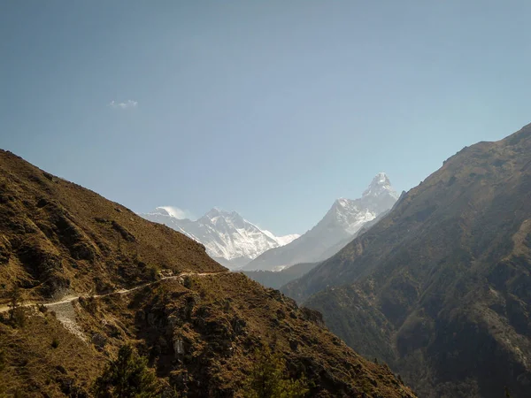 Amzing View Pathway Everest Base Camp Trek Stupa Way Mount — Stock Photo, Image