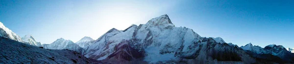 Удивительный Панорамный Вид Эверест Вершины Калла Паттар Самая Высокая Гора — стоковое фото