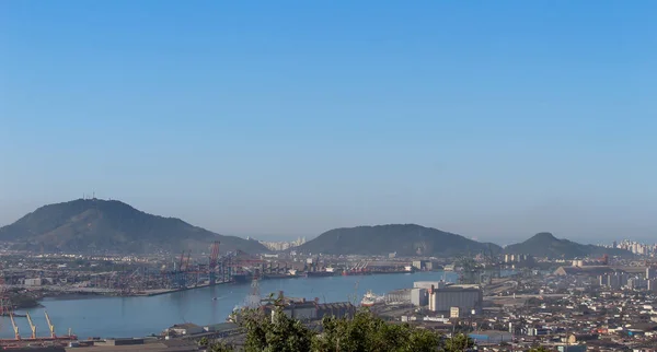 Vista Panoramica Del Porto Santos Brasile Quinto Più Grande Del — Foto Stock