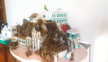 Mont Serrat 'ın modeli, çok turistik ve Santos, Sao Paulo, Brezilya' da ziyaret ediliyor.