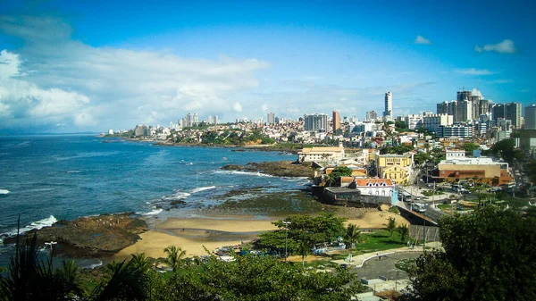 Salvador Bahia Brezilya Nın Muhteşem Manzarası Sahil Ufuk Çizgisi — Stok fotoğraf