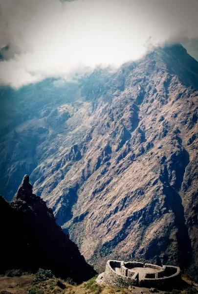 Increíble Vista Sendero Inca Para Macchu Picchu Perú — Foto de Stock