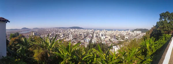 Niesamowity Widok Miasto Santos Sao Paulo Brazylia Góry Serrat Linia — Zdjęcie stockowe