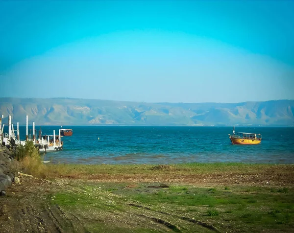 Barco Mar Galilea Israel — Foto de Stock