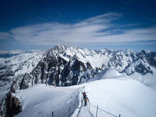 Vallée Chamonix Vue Depuis Aguille Mid 3842M Altitude France — Photo