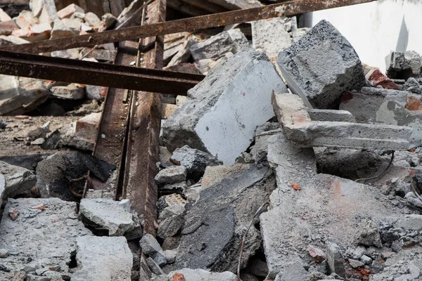 Construction Rubble Garage Demolished — Stock Photo, Image