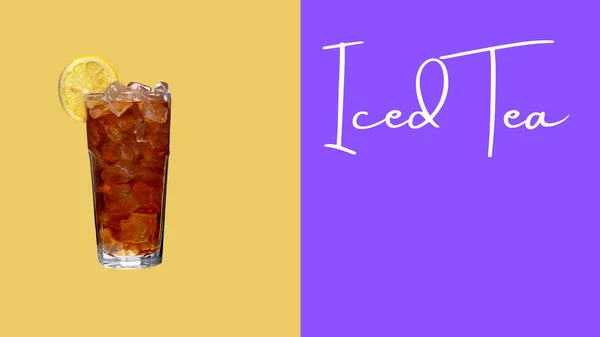 포스터 배너에 냉수를 넣는다 National Iced Tea Day10 June 에스테르 — 스톡 사진