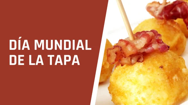 Ontwerp Het Spaans Voor Wereld Tapas Dag Banner Kaart Voor — Stockfoto