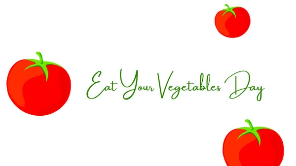 Ilustracja Baner Plakat Lub Projekt Tekstem Jedz Warzywa Dzień Pojęcie — Zdjęcie stockowe