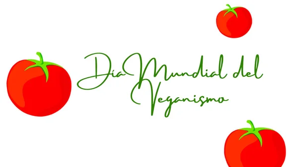 Ilustração Banner Cartaz Design Com Texto Dia Mundial Veganismo Escrito — Fotografia de Stock