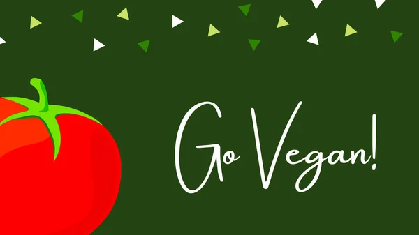 Illustrazione Banner Poster Design Con Testo Vegan Concetto Vegano Vegetariano — Foto Stock