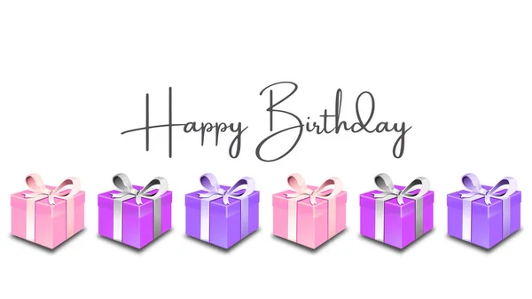 Illustration Text Happy Birthday Design Poster Template Background Birthday Purple — Stock Photo, Image