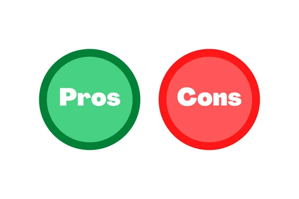 Κύκλοι Πράσινο Και Κόκκινο Πλεονεκτήματα Και Μειονεκτήματα Κείμενο Απλή Έννοια — Φωτογραφία Αρχείου
