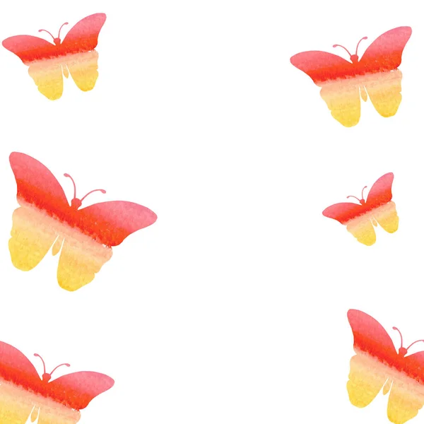 Akwarelowe Motyle Białym Tle Rysunek Akwarela Nadaje Się Karty Wakacje — Zdjęcie stockowe