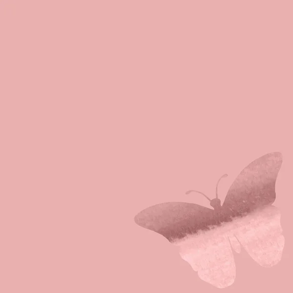 Watercolor Butterfly Pink Background Watercolor Drawing Suitable Holiday Card Valentine — Stock Photo, Image