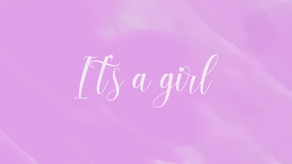 Illustration Banner Design Card Text Girl Pink Colors Подходит Новорожденных — стоковое фото