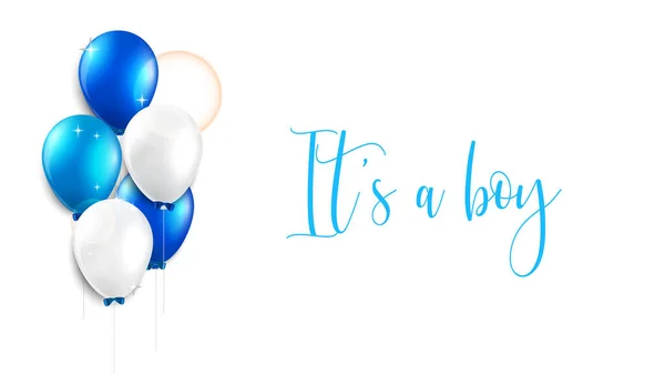 Illustration Banner Design Card Text Boy Blue Colors Suitable Newborn — Stock Photo, Image