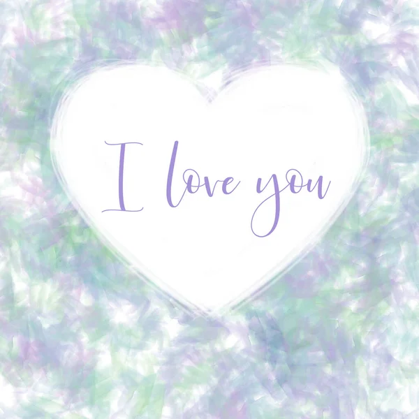 Inspirierendes Zitat Auf Aquarelliertem Hintergrund Mit Dem Text Love You — Stockfoto