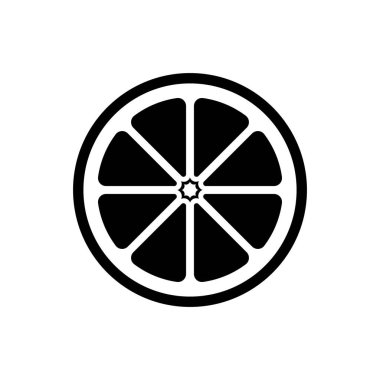 Citrus meyvesi yarım dilim vektör tasarımı basit tasarım çizimi. Diyet, sağlık, beslenme için siyah beyaz logo sembolü.