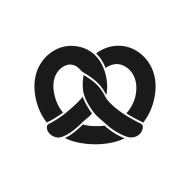 Plain pretzel simple vector icon design clipart