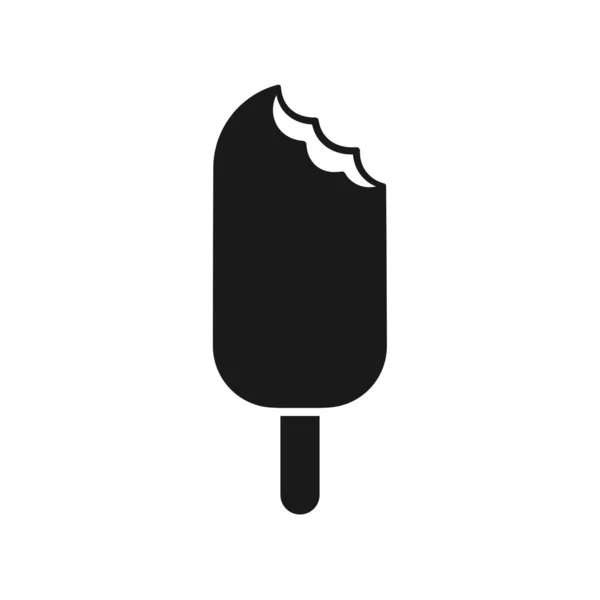 Helado Paleta Con Mordedura Diseño Icono Vector Simple — Vector de stock