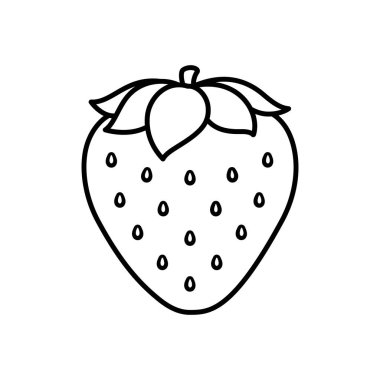 Çilekli çizgi film çizimleri çocuklar için boyama kitabı sayfası