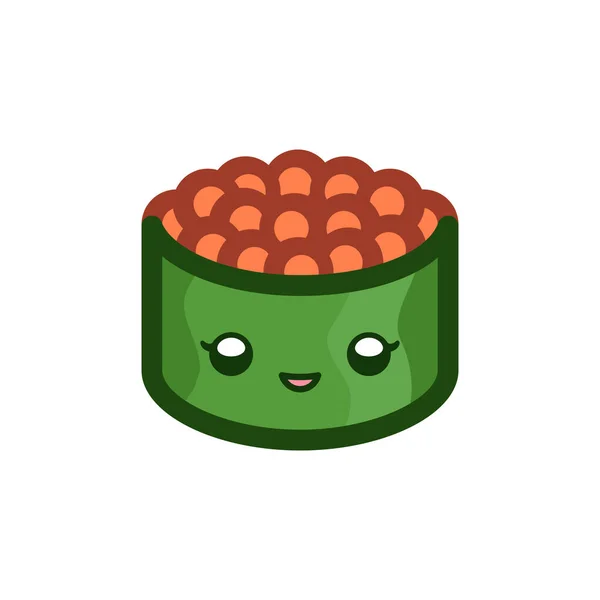 Happy Sushi Illustration Vectorielle Personnage Dessin Animé — Image vectorielle