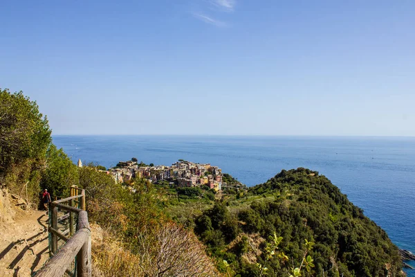 Cinque Terre Itália Julho 2017 Vista Corniglia Trilha Caminhada Até — Fotografia de Stock