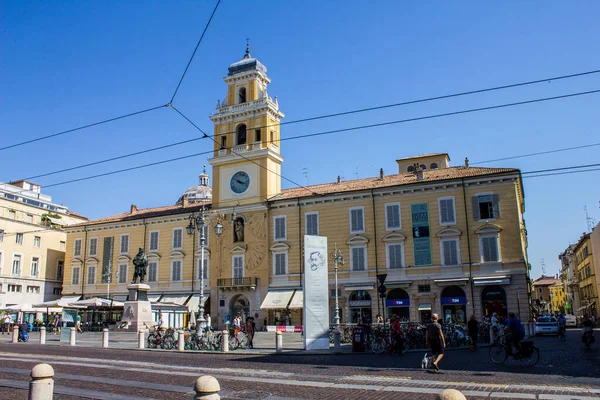 Parma Włochy Lipca 2017 Palazzo Del Governatore Placu Piazza Garibaldi — Zdjęcie stockowe