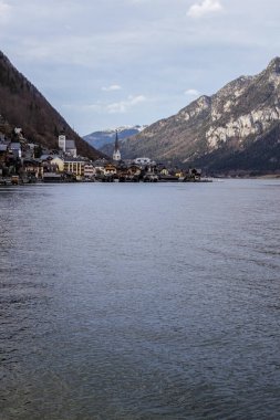Hallstatt Gölü ve Köy manzarası, Avusturya