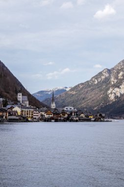 Hallstatt Gölü ve Köy manzarası, Avusturya